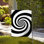 Black And White Spiral Illusion Print House Flag