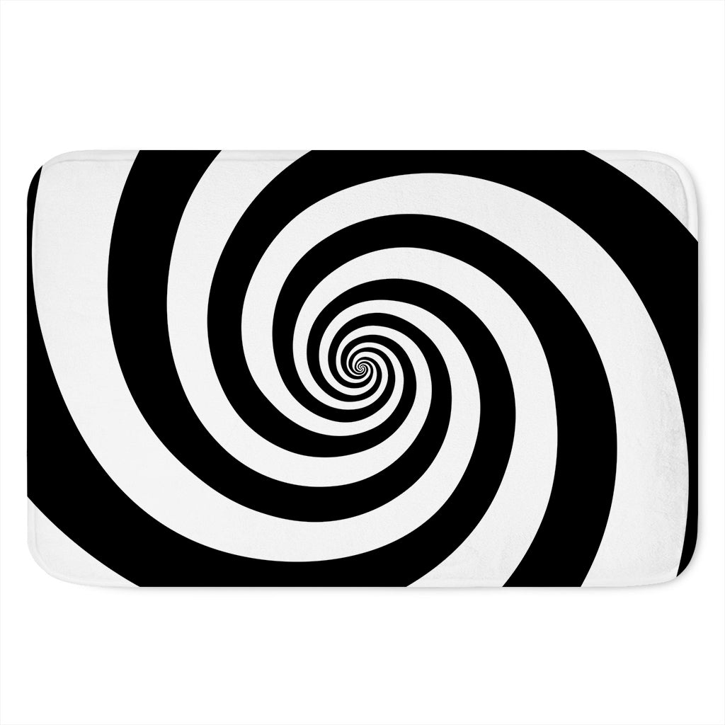 Black And White Spiral Illusion Print Indoor Door Mat