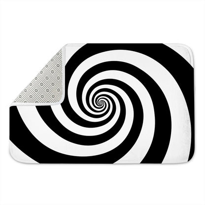 Black And White Spiral Illusion Print Indoor Door Mat