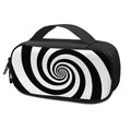 Black And White Spiral Illusion Print Portable Cooler Travel Case