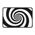 Black And White Spiral Illusion Print Kitchen Mat