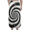 Black And White Spiral Illusion Print Lantern Pants