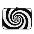 Black And White Spiral Illusion Print Laptop Sleeve