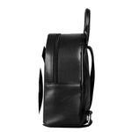 Black And White Spiral Illusion Print Leather Backpack