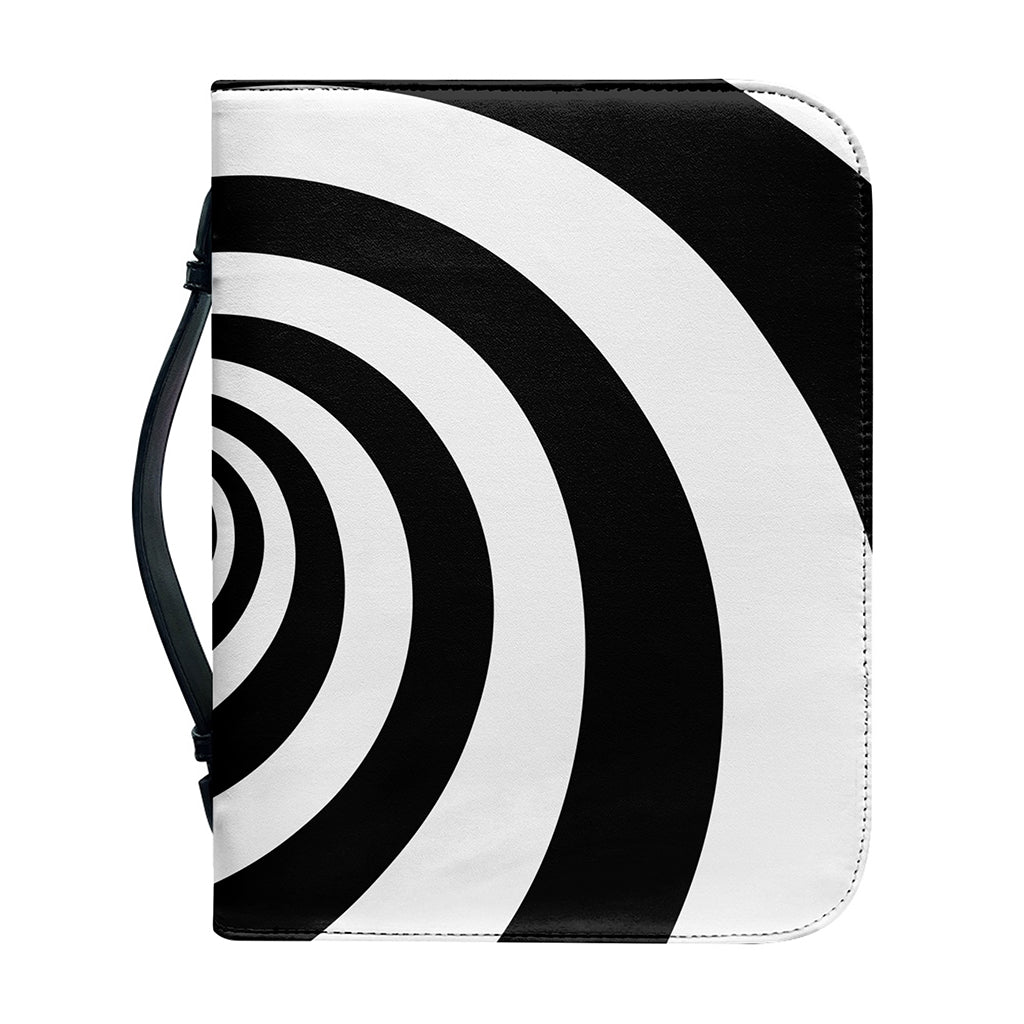 Black And White Spiral Illusion Print Leather Bible Cover