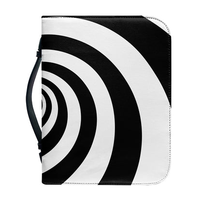 Black And White Spiral Illusion Print Leather Bible Cover