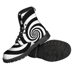 Black And White Spiral Illusion Print Backpack