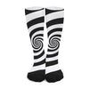 Black And White Spiral Illusion Print Long Socks