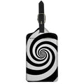 Black And White Spiral Illusion Print Luggage Tag