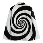 Black And White Spiral Illusion Print Men's Blazer