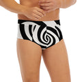 Black And White Spiral Illusion Print Men's Briefs