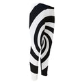 Black And White Spiral Illusion Print Men's Compression Pants