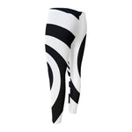 Black And White Spiral Illusion Print Men's Compression Pants
