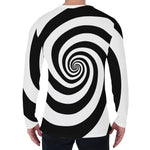 Black And White Spiral Illusion Print Men's Long Sleeve T-Shirt