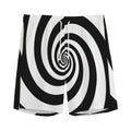 Black And White Spiral Illusion Print Men's Athletic Shorts