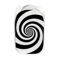 Black And White Spiral Illusion Print Mesh Laundry Hamper