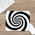 Black And White Spiral Illusion Print Mouse Pad