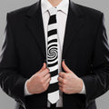 Black And White Spiral Illusion Print Necktie