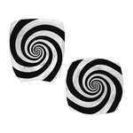 Black And White Spiral Illusion Print Office Chair Cover