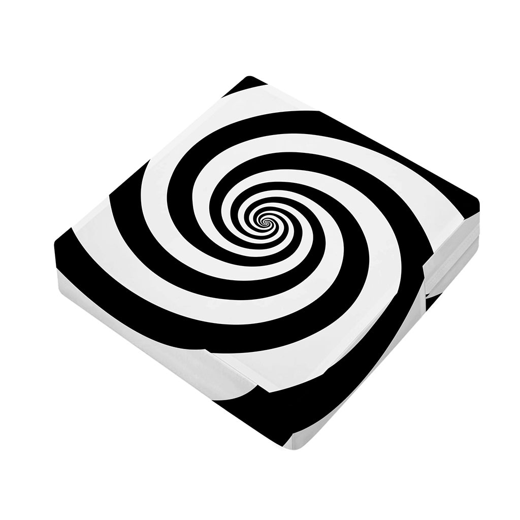 Black And White Spiral Illusion Print Outdoor Seat Cushion Cover