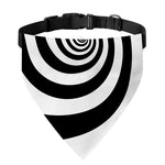 Black And White Spiral Illusion Print Over The Collar Dog Bandana