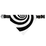 Black And White Spiral Illusion Print Over The Collar Dog Bandana