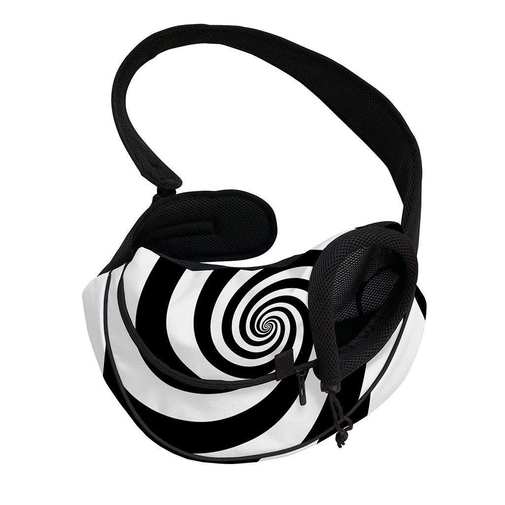 Black And White Spiral Illusion Print Pet Sling Carrier