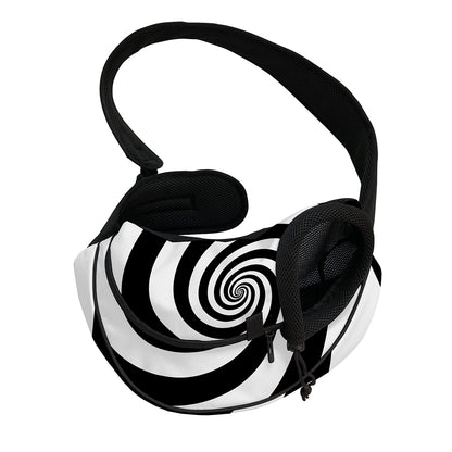 Black And White Spiral Illusion Print Pet Sling Carrier