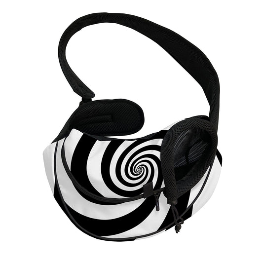 Black And White Spiral Illusion Print Pet Sling Carrier
