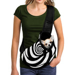 Black And White Spiral Illusion Print Pet Sling Carrier