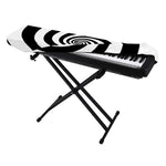 Black And White Spiral Illusion Print Piano Keyboard Cover