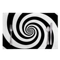 Black And White Spiral Illusion Print Placemat