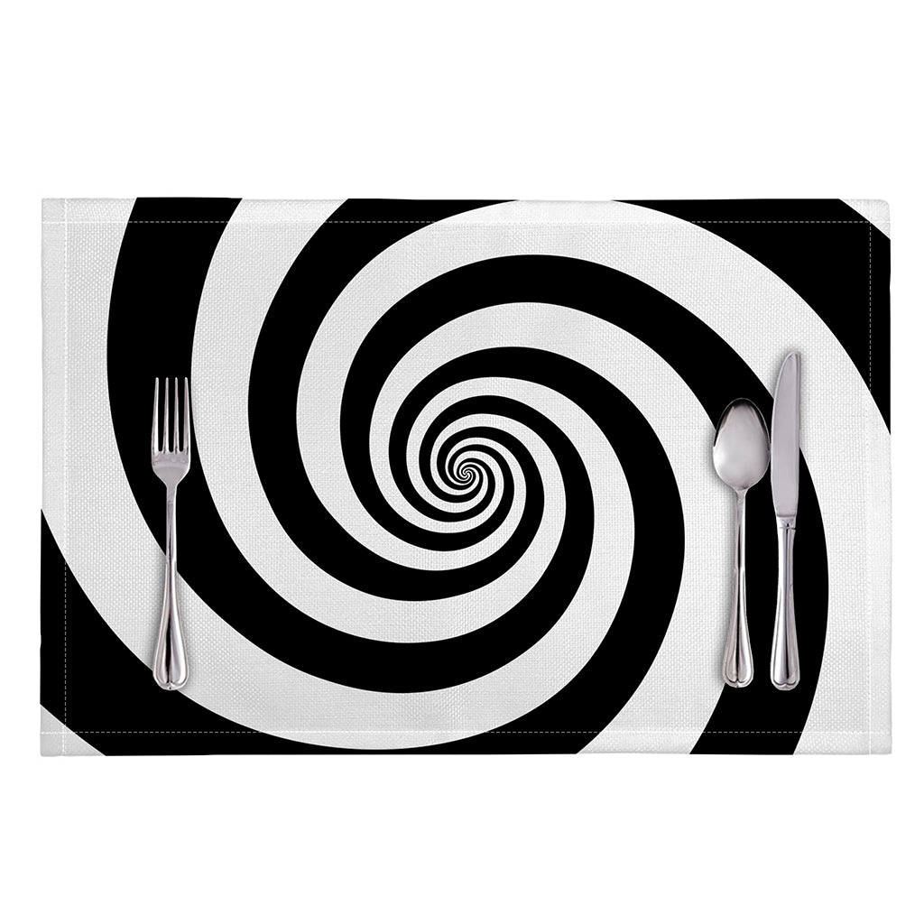 Black And White Spiral Illusion Print Placemat