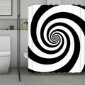 Black And White Spiral Illusion Print Polyester Shower Curtain
