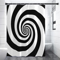 Black And White Spiral Illusion Print Premium Shower Curtain