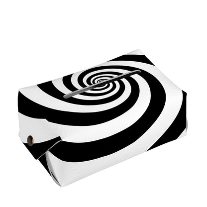 Black And White Spiral Illusion Print Rectangle Tissue Box Cover
