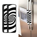 Black And White Spiral Illusion Print Refrigerator Handle Covers