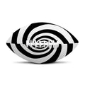 Black And White Spiral Illusion Print Rugby Ball