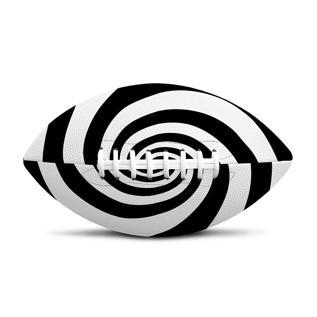 Black And White Spiral Illusion Print Rugby Ball
