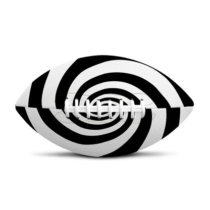 Black And White Spiral Illusion Print Rugby Ball
