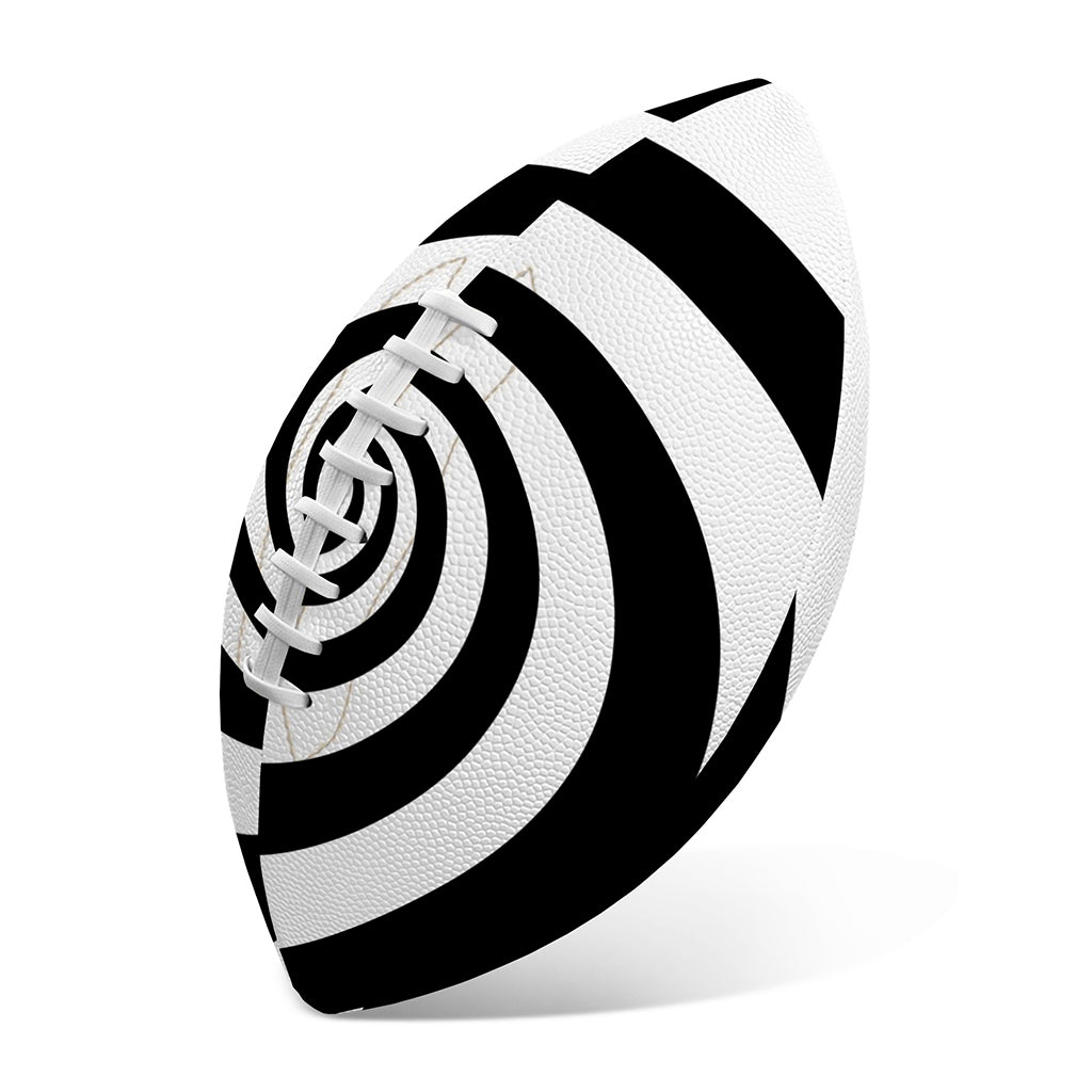 Black And White Spiral Illusion Print Rugby Ball