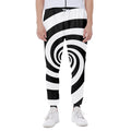 Black And White Spiral Illusion Print Joggers
