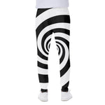 Black And White Spiral Illusion Print Scuba Joggers