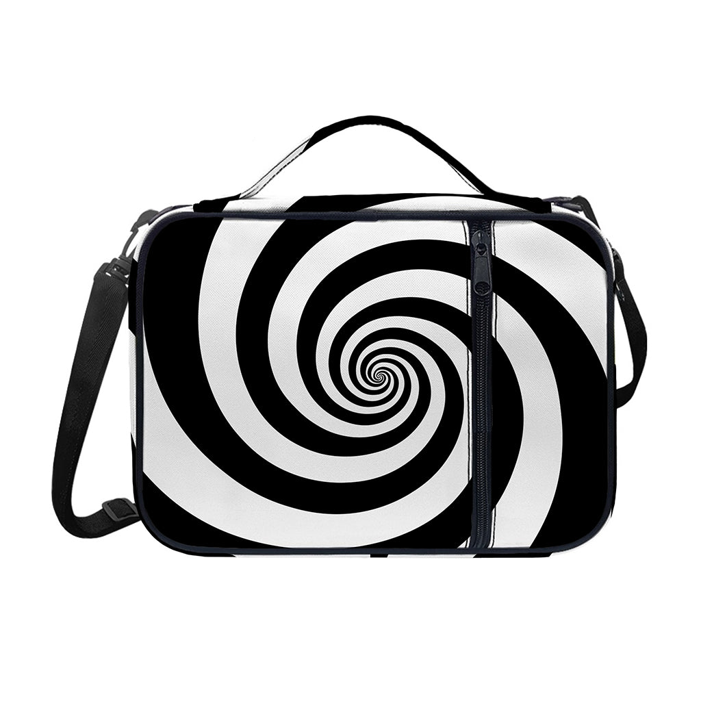 Black And White Spiral Illusion Print Shoulder Strap Bible Bag