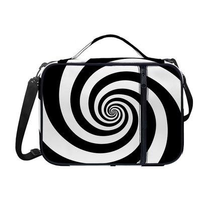Black And White Spiral Illusion Print Shoulder Strap Bible Bag