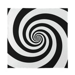 Black And White Spiral Illusion Print Silk Bandana