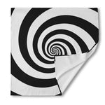 Black And White Spiral Illusion Print Silk Bandana