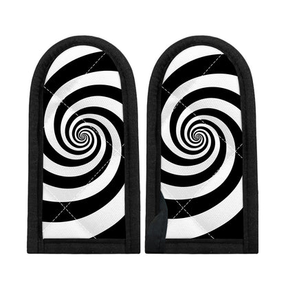 Black And White Spiral Illusion Print Skillet Handle Cover