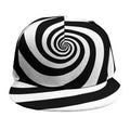 Black And White Spiral Illusion Print Snapback Cap