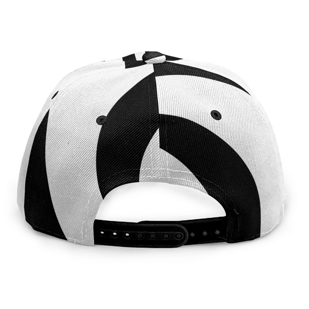Black And White Spiral Illusion Print Snapback Cap